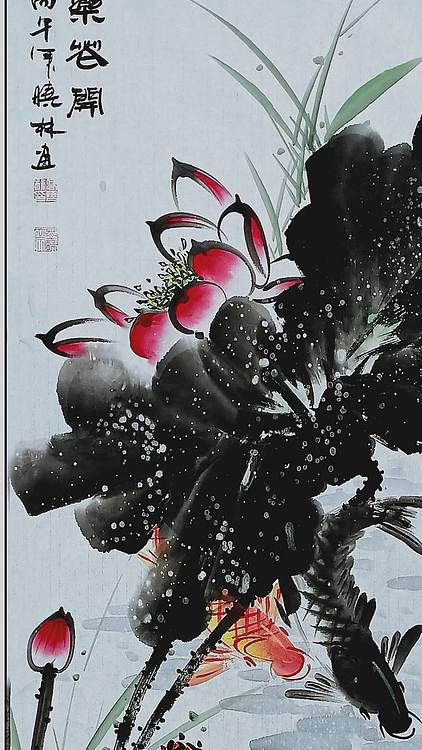 高晓林 （5521）国家一级美术师，江苏省美协会员四尺中堂玄关画