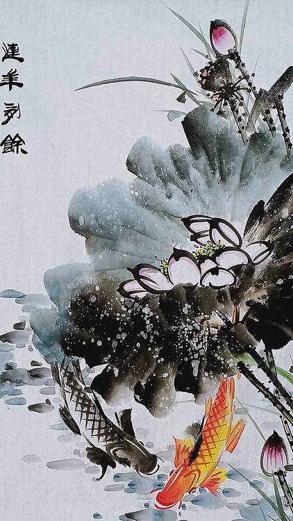 高晓林 （5522）国家一级美术师，江苏省美协会员四尺中堂玄关画