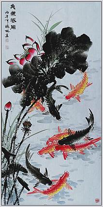 高晓林 （5521）国家一级美术师，江苏省美协会员四尺中堂玄关画