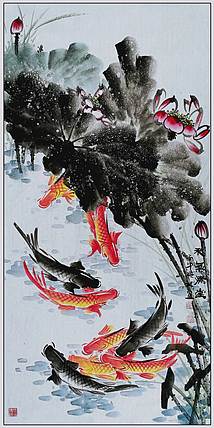 高晓林 （5520）国家一级美术师，江苏省美协会员四尺中堂玄关画