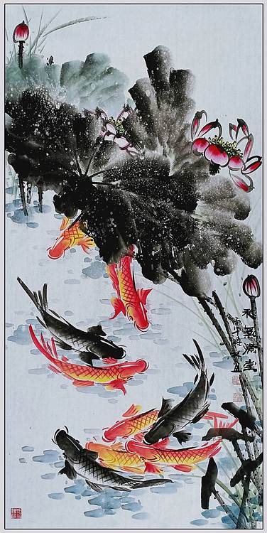 高晓林 （5520）国家一级美术师，江苏省美协会员四尺中堂玄关画