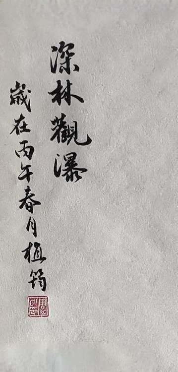 周植筠 深林观瀑