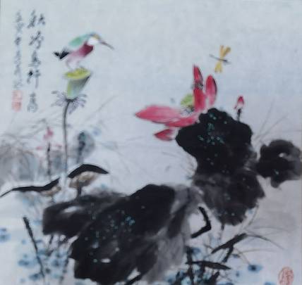 梦绘 《秋净鸟行高》