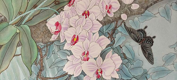 砚沐 手绘兰花，赠君子，藏雅心