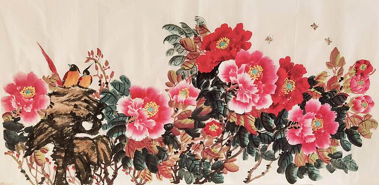 梦绘 《富贵花开福满堂》《富极成双富极妍》