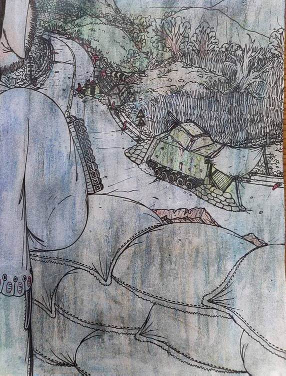 周铤 《持枪放哨中的兽男》