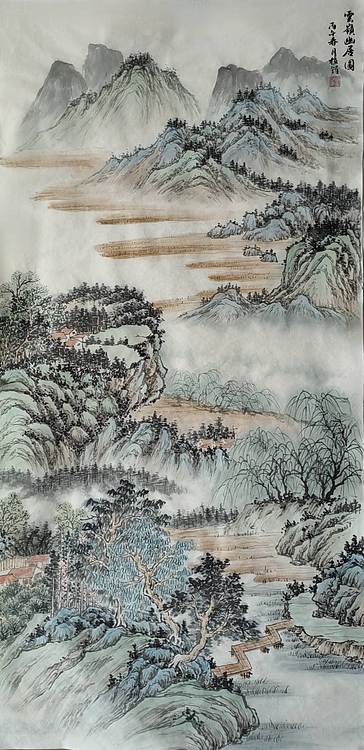 周植筠 云岭幽居图