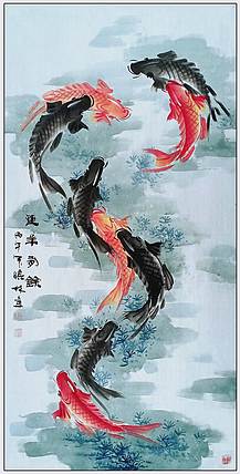 高晓林 （5535）国家一级美术师，江苏省美协会员，四尺中堂玄关画