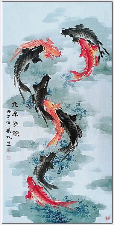 高晓林 （5535）国家一级美术师，江苏省美协会员，四尺中堂玄关画