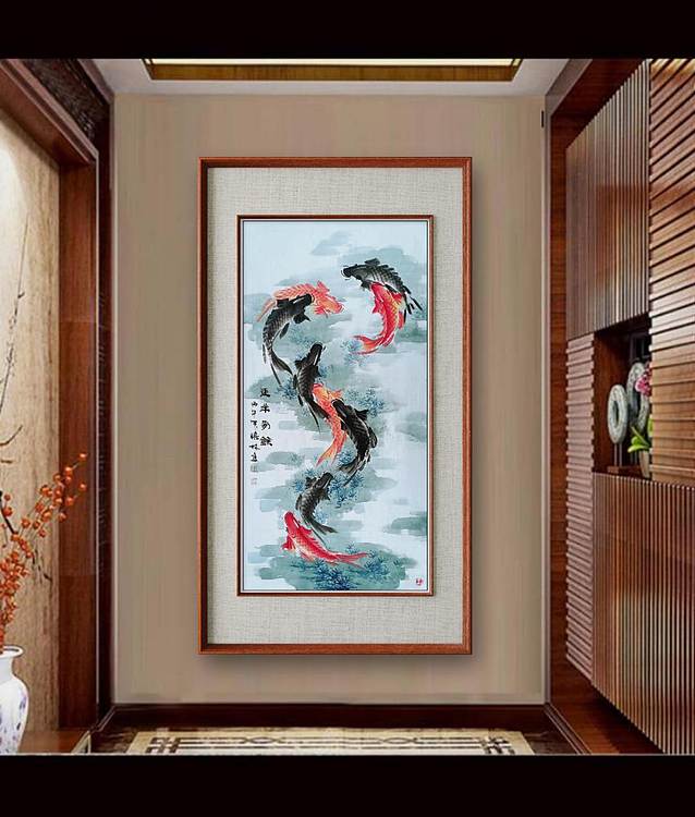 高晓林 （5535）国家一级美术师，江苏省美协会员，四尺中堂玄关画