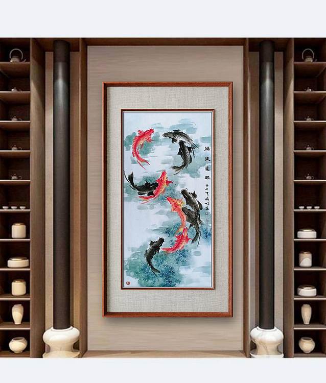 高晓林 （5536）国家一级美术师，江苏省美协会员，四尺中堂玄关画