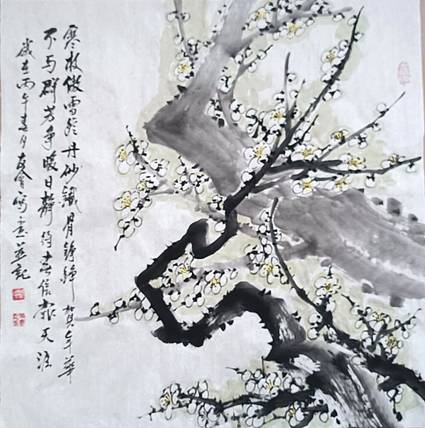 山东省美协会员 闫友会 白梅斗方