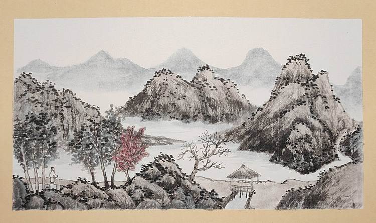 云海松涛 沈周小品山水四幅