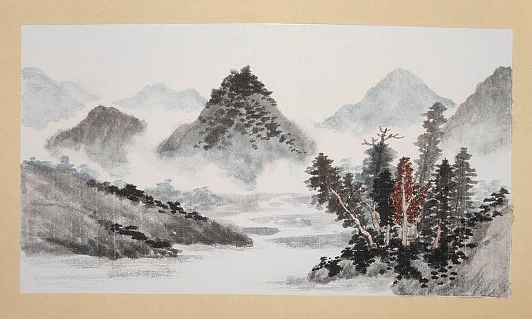 云海松涛 沈周小品山水四幅