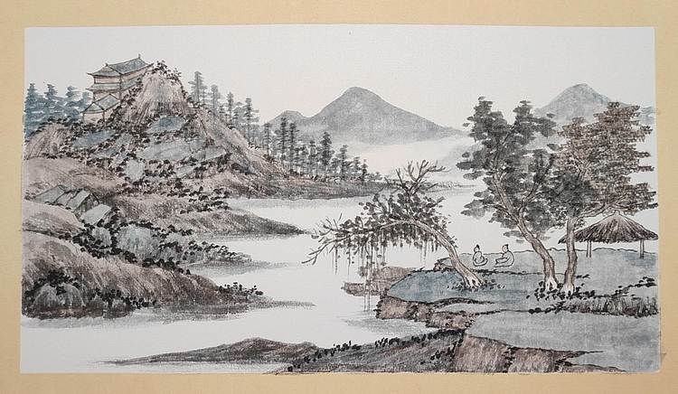 云海松涛 沈周小品山水四幅