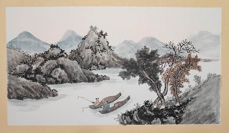 云海松涛 沈周小品山水四幅