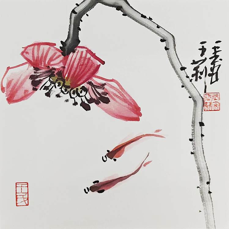 王莉（长安王莉） 春夏秋冬 国画小品
