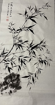 清荷 墨竹