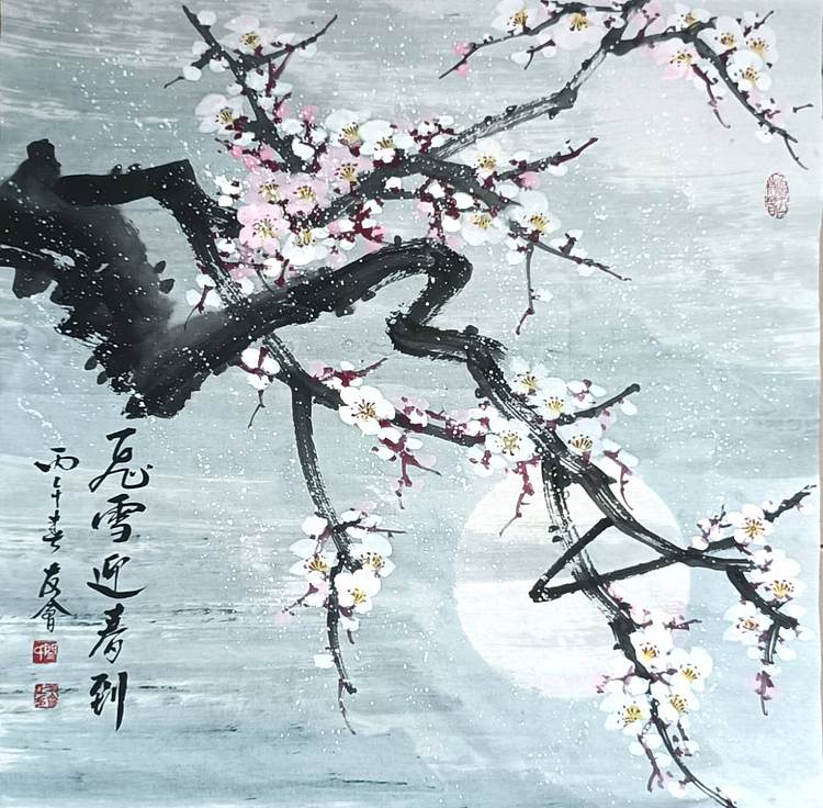 山东省美协会员 闫友会 飞雪迎春到