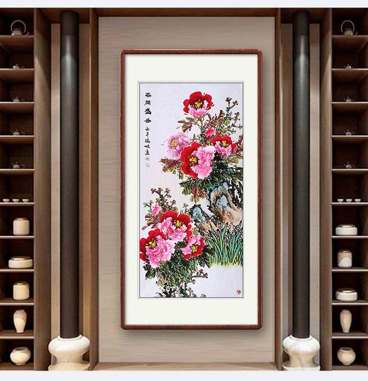 高晓林 四尺中堂玄关牡丹图一一5571