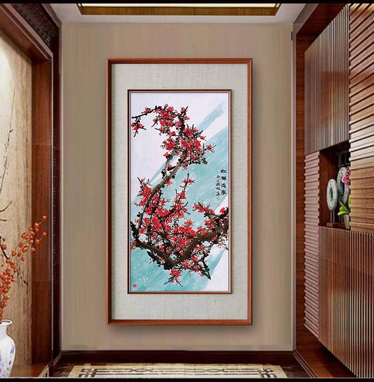 高晓林 （5580）国家一级美术师，江苏省美协会员，四尺中堂玄关画