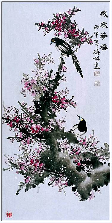 高晓林 （5584）国家一级美术师，江苏省美协会员，三尺中堂玄关梅花