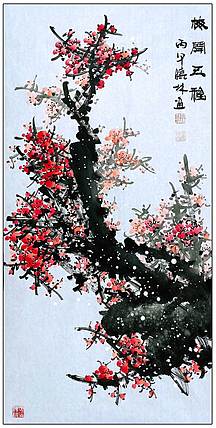高晓林 （5586）国家一级美术师，江苏省美协会员，三尺中堂玄关梅花