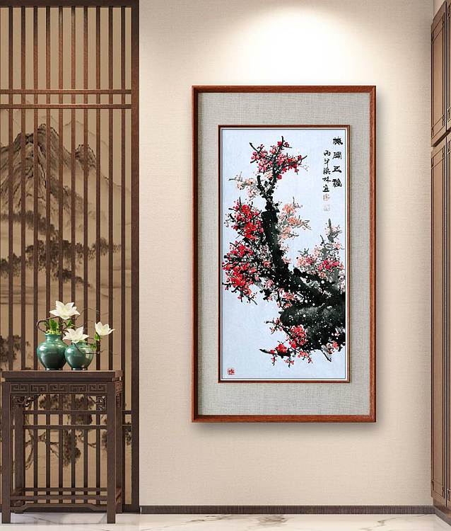 高晓林 （5586）国家一级美术师，江苏省美协会员，三尺中堂玄关梅花