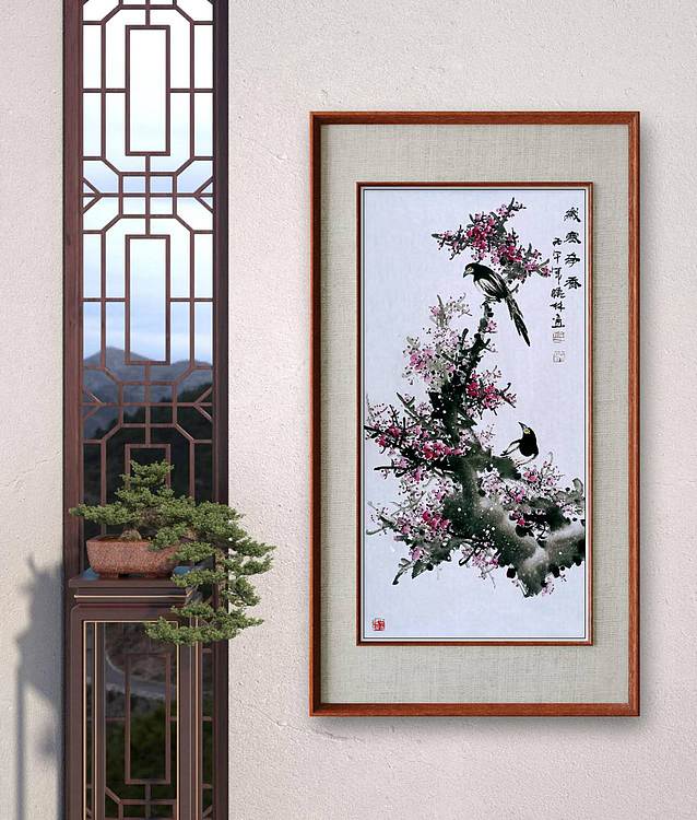 高晓林 （5584）国家一级美术师，江苏省美协会员，三尺中堂玄关梅花