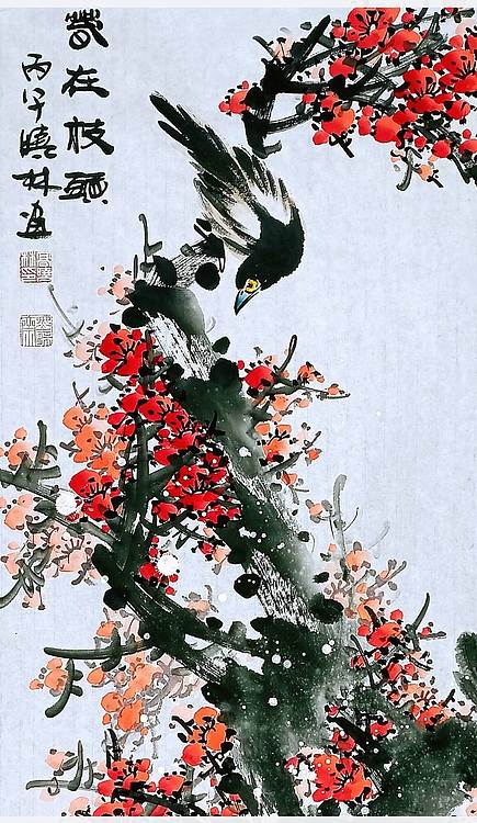 高晓林 （5585）国家一级美术师，江苏省美协会员，三尺中堂玄关梅花