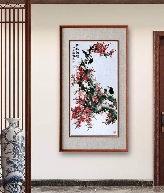 高晓林 （5585）国家一级美术师，江苏省美协会员，三尺中堂玄关梅花