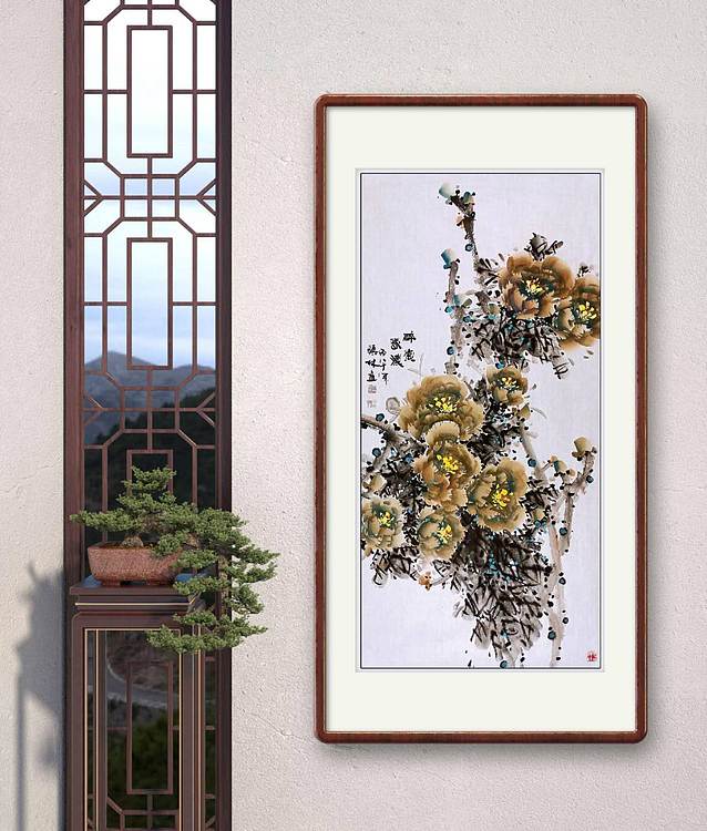 高晓林 （5594）国家一级美术师，江苏省美协会员，四尺中堂玄关画