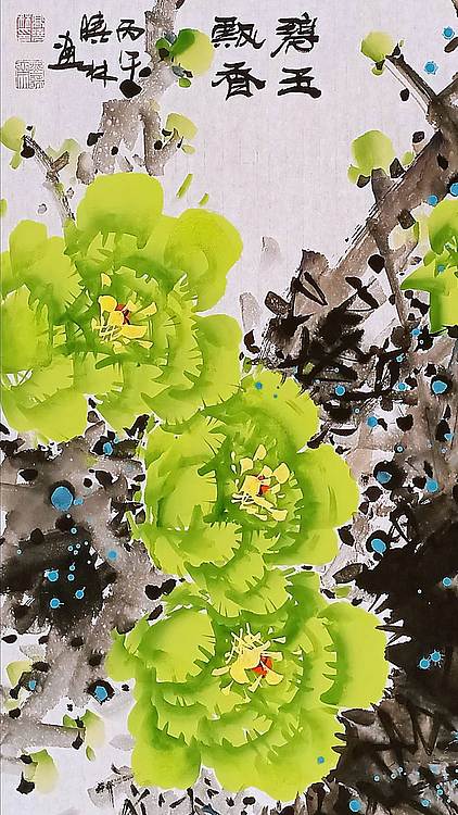 高晓林 （5593）国家一级美术师，江苏省美协会员，四尺中堂玄关画