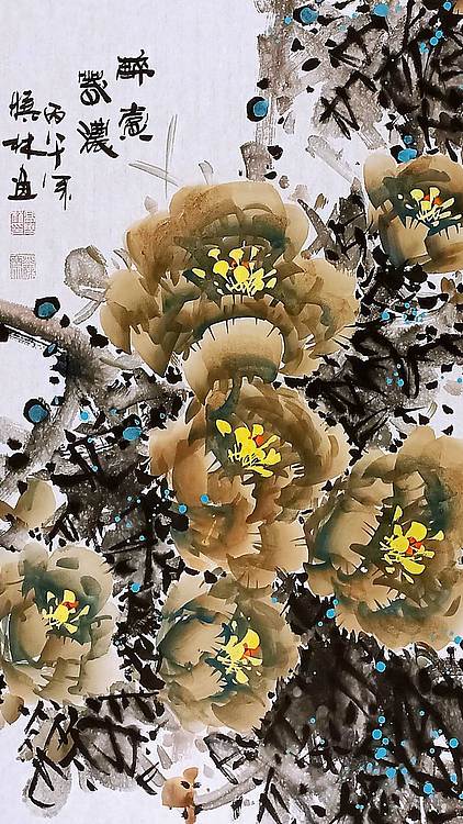 高晓林 （5594）国家一级美术师，江苏省美协会员，四尺中堂玄关画