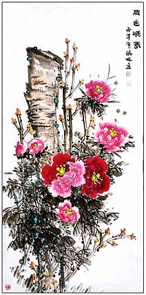 高晓林 （5597）国家一级美术师，江苏省美协会员，四尺中堂玄关画