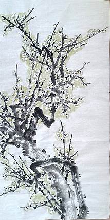 山东省美协会员 闫友会 四尺白梅未落款