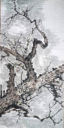 山东省美协会员 闫友会 四尺白梅未落款