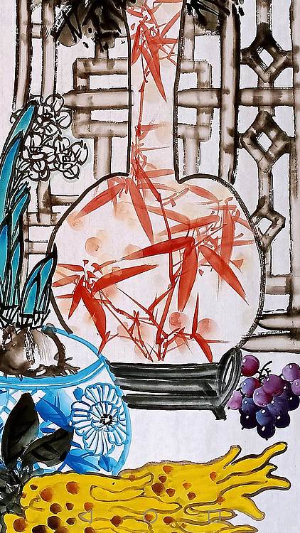 高晓林 四尺中堂玄关画《富贵满堂春》（5623）
