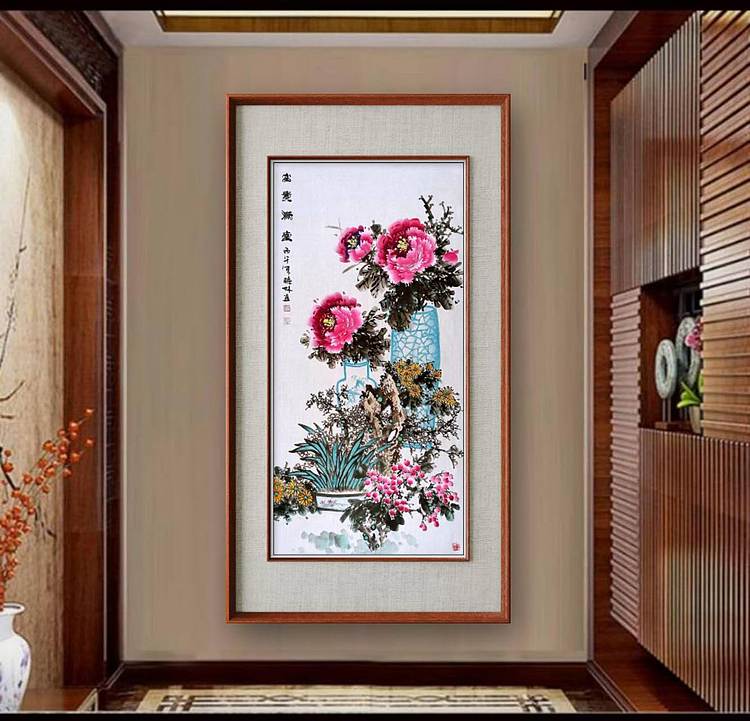 高晓林 （5621）国家一级美术师，江苏省美协会员，四尺中堂玄关画