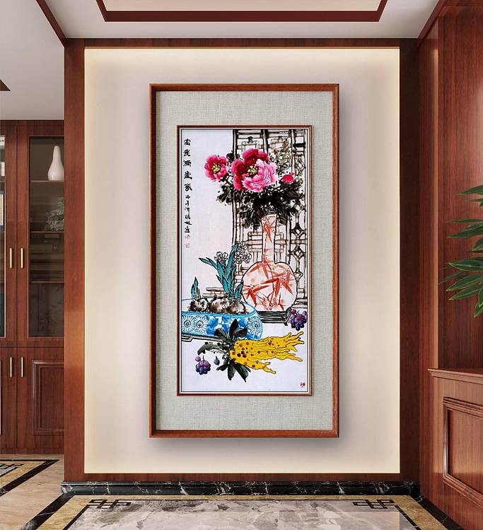 高晓林 四尺中堂玄关画《富贵满堂春》（5623）