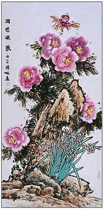 高晓林 （5630）国家一级美术师，江苏省美协会员，四尺中堂玄关牡丹