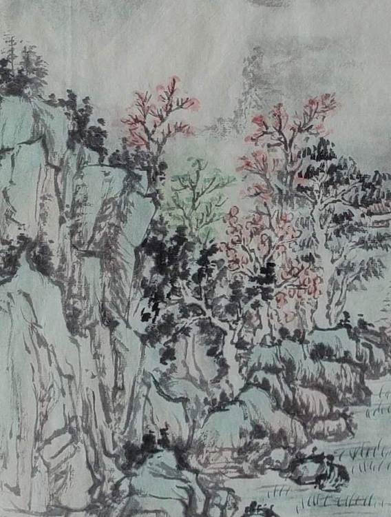 周植筠 山居图