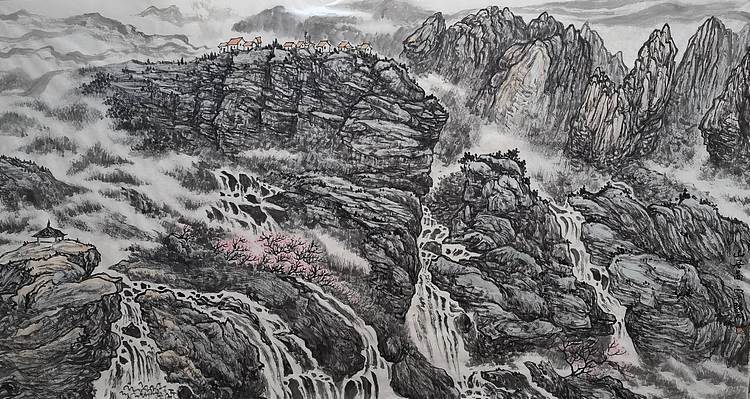 骆裕 山居图