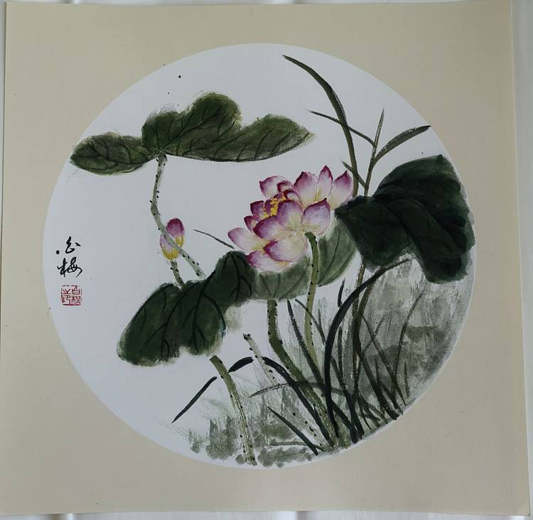 职业书画家 白雪 荷花