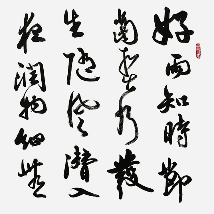 飞翔 杜甫春夜喜雨书法作品手写真迹名家定制行书楷书办公室装饰挂画