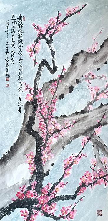 山东省美协会员 闫友会 老干虬枝傲雪寒