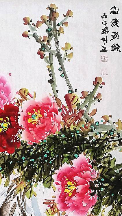 高晓林 （5700）国家一级美术师，江苏省美协会员，四尺中堂玄关画