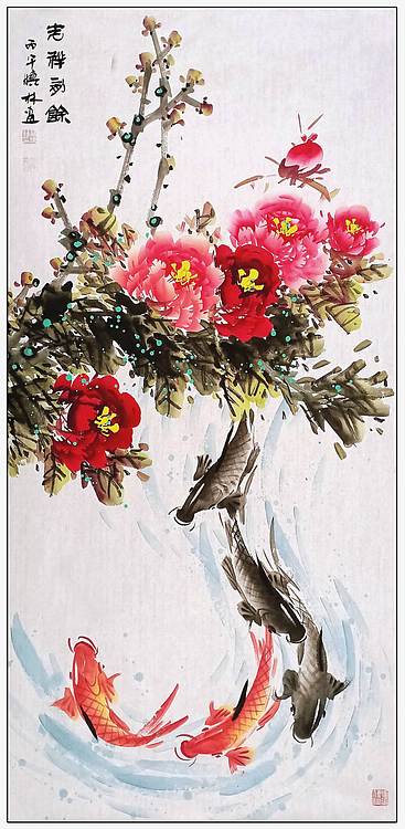 高晓林 （5701）国家一级美术师，江苏省美协会员，四尺中堂玄关画