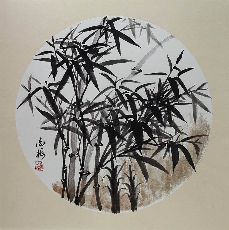 职业书画家 白雪 富贵竹