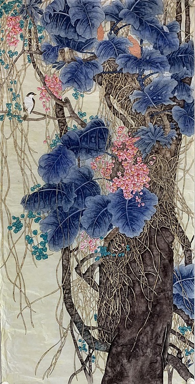 王振兴 四尺花鸟